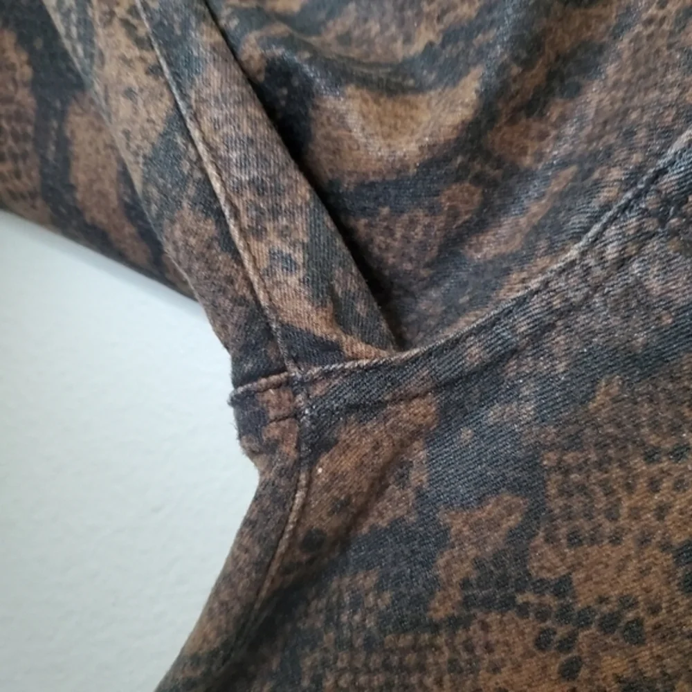 PAIGE Hoxton Ultra Skinny Snake Print Jeans in Coated Stretch‎ Denim